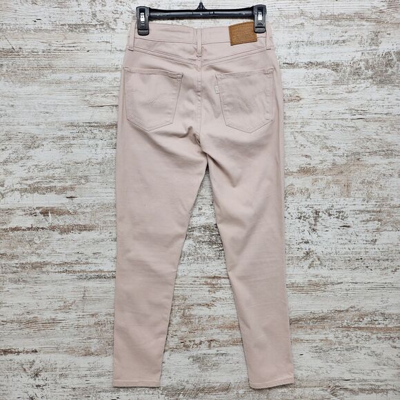 Levis 721 High Rise Skinny Ankle Jean Premium Leather Tag Pink Women Size 27 - Picture 2 of 10